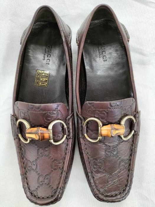 Gucci Leather Bamboo Mokasyny