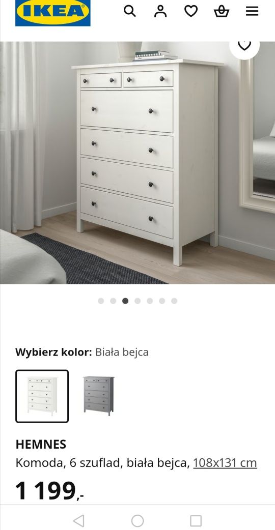 Meble Ikea - Szafa Pax, Hemnes biurko, komoda, łóżko szare - stelaż
