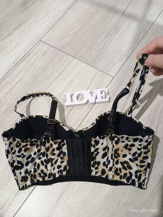 Леопардовий бюст'є, бюстьє, бюстик балконет корсет