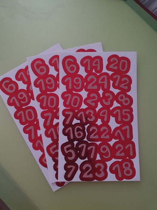 Наклейки на адвент календар 1-25
