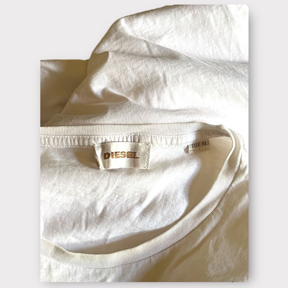 Stylowa koszulka męska T-shirt diesel biała premium gold