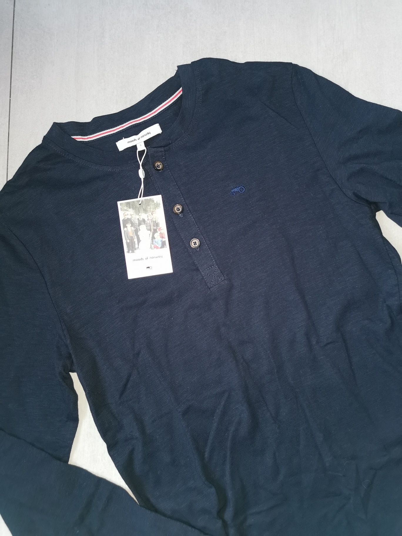 Moods of Norway r. S nowa granatowa koszulka longsleeve