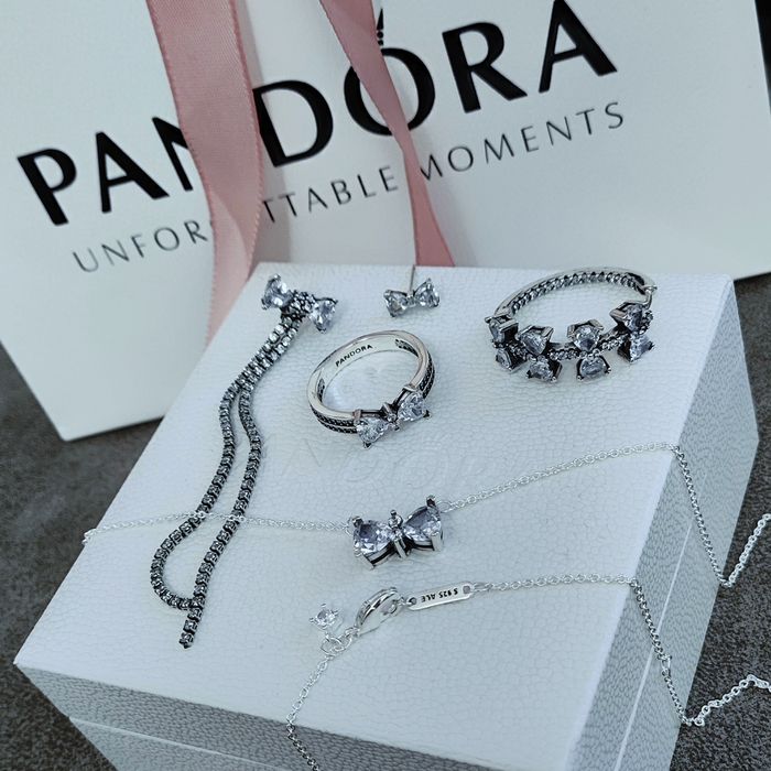 Пандора бант каблучка сережки підвіска комплект