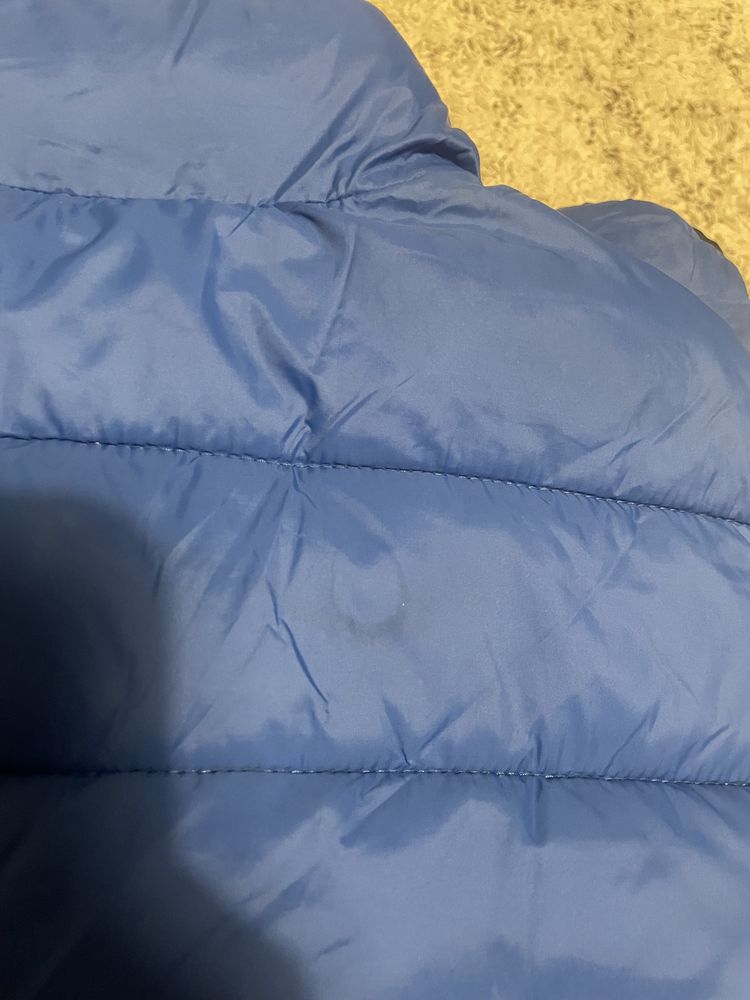 Niebieska kurtka pikowana chłopięca zimowa ciepła gruba