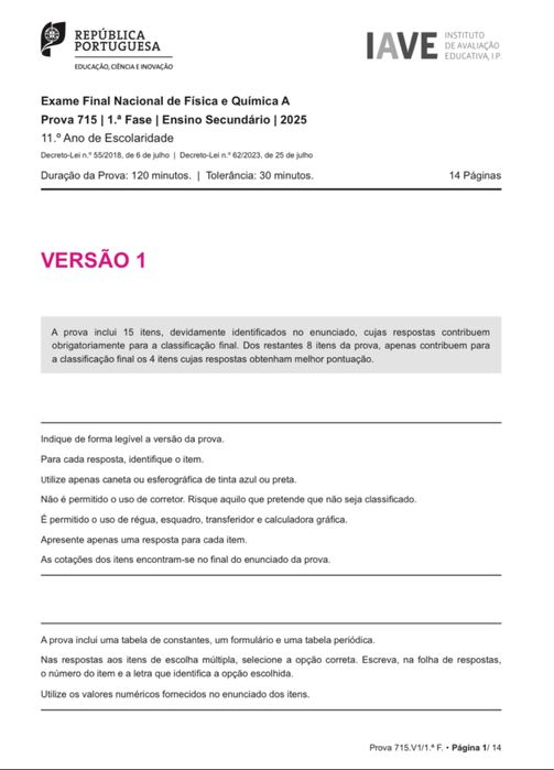 Explicações FQ/FQA- online e presencial