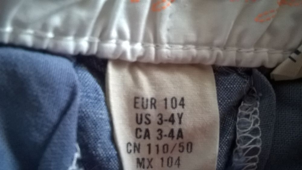 H&M, 2 pary spodni, CARGO, materiałowe  lato, jesień rozm. 104, SUPER