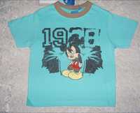 122-128 T-shirt Disney Myszka Miki koszulka z krót.rękawkiem zielona