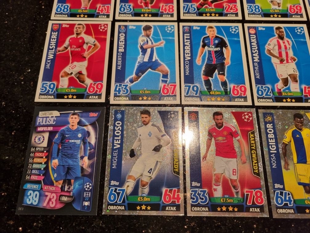 NOWE KARTY piłkarskie UEFA Champions League TOPPS Match Attax Trading