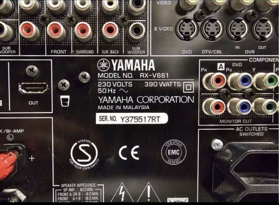 7.1 Am/Fm Amplituner Yamaha Yamaha RX-V 661. HDMI , 140 W/kana