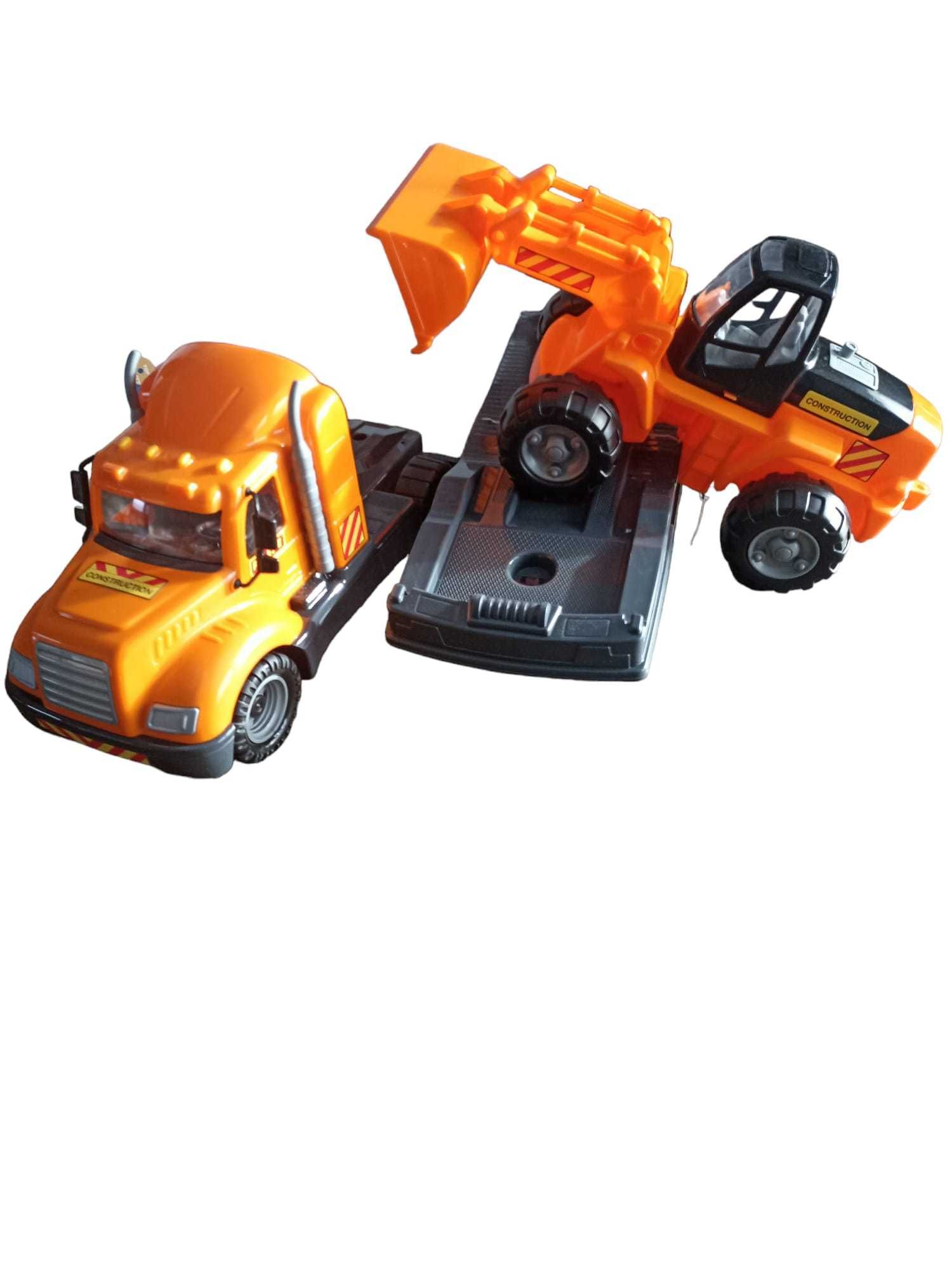Super zabawka zestaw ciężarówka laweta koparko - ładowarka