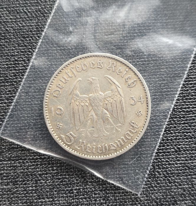 Srebrna moneta 5 Reichsmark 1934 5 marek