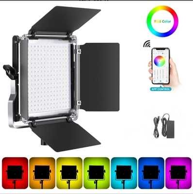 Conjunto triplo painéis LED RGB Vídeo Fotografia Neewer Leds luz cores