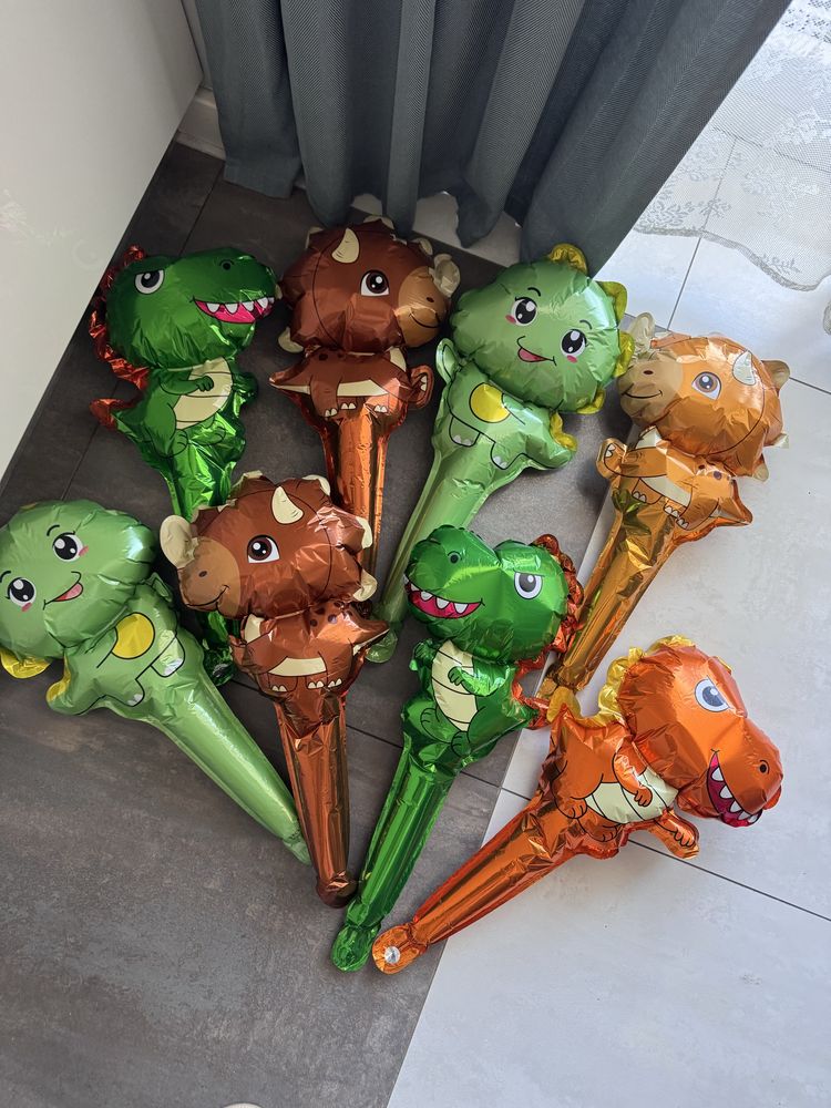 8x balon na hel 3D duży dinozaur maczuga urodziny baloniki dinusie rex