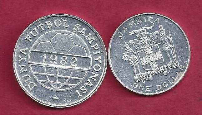 Moedas  2  do   footbol  1982  Turkia  e  Jamaica