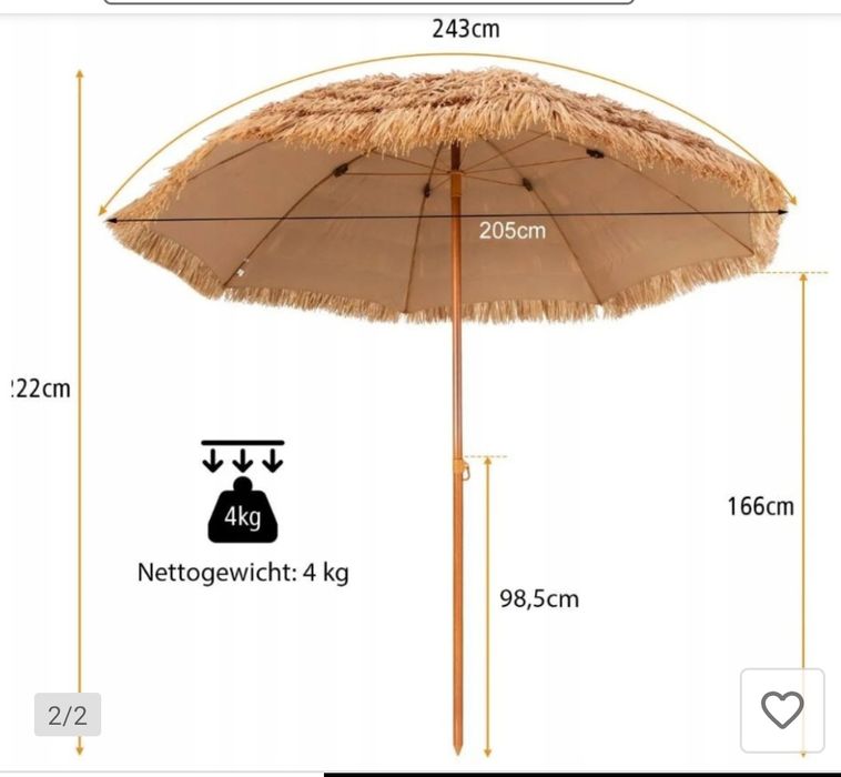 Parasol plażowy ogrodowy