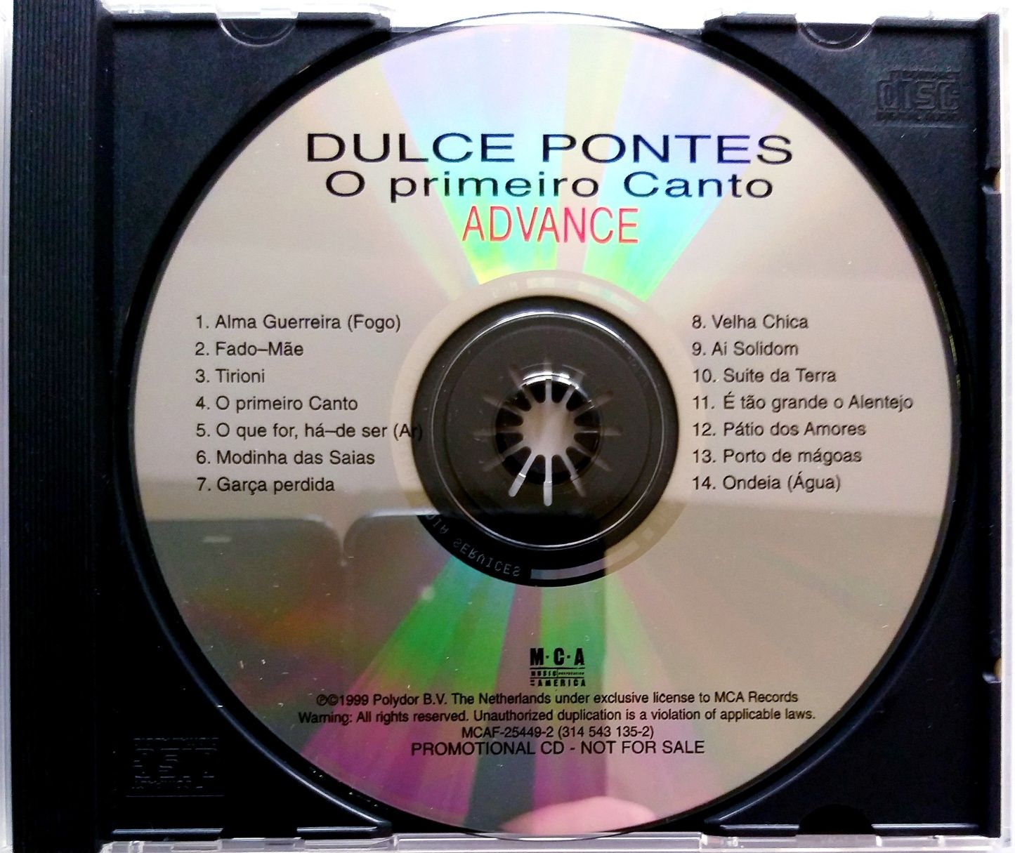 Dulce Pontes O Primeiro Canto 1999r Promo