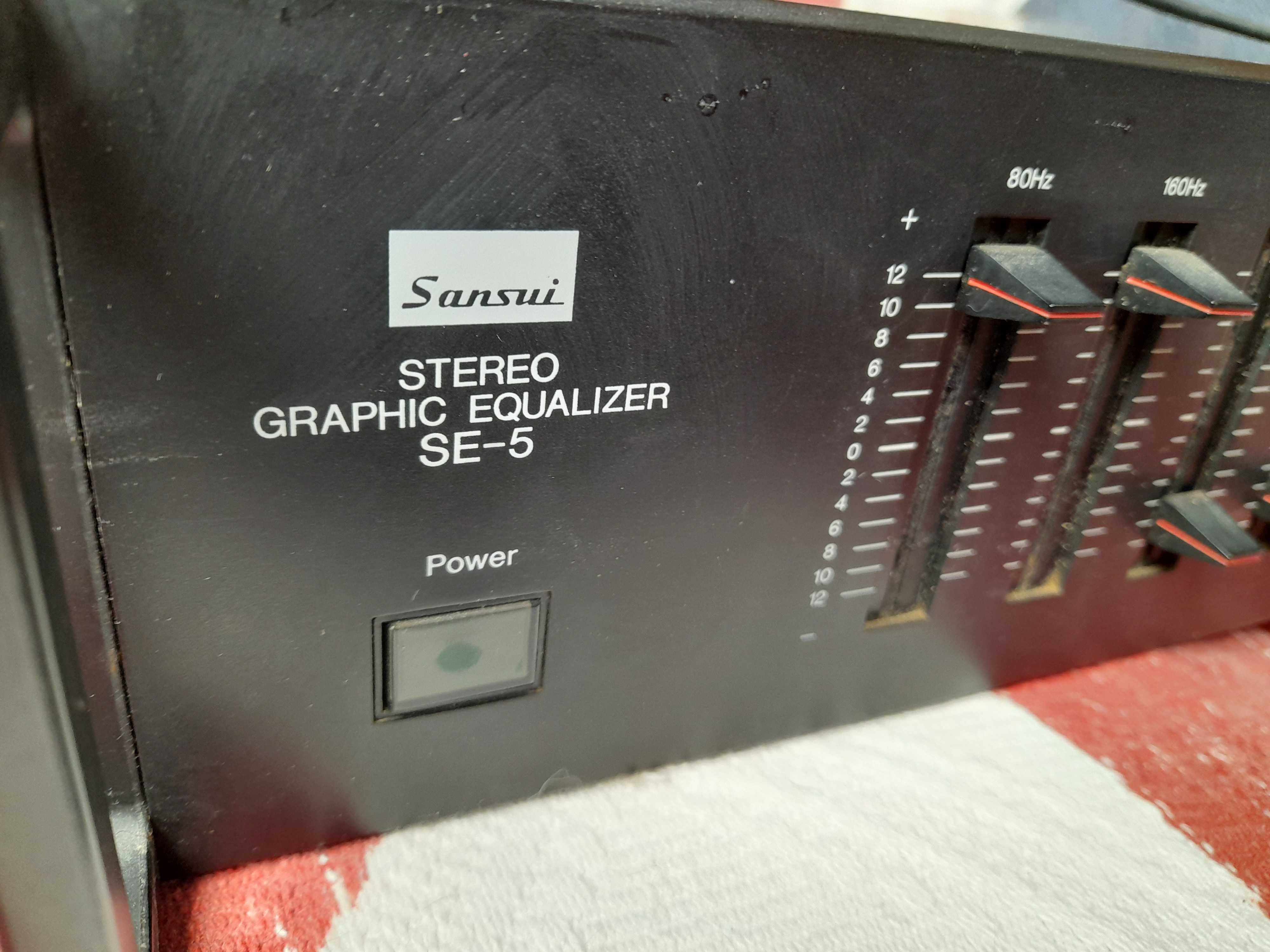 Equalizador Stereo  SANSUI  SE 7 preto vintage  Não funciona  (peças)