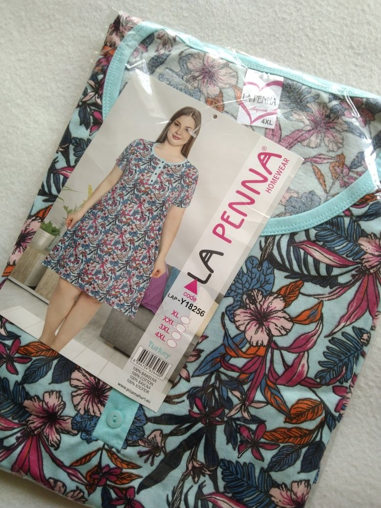 4XL Koszula ciążowa nocna piżama damska rozpinana odpinana big size