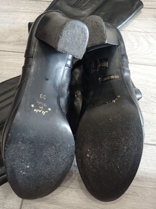 Жіночі шкіряні чоботи Gant на каблуку,  чорні, 39 р.