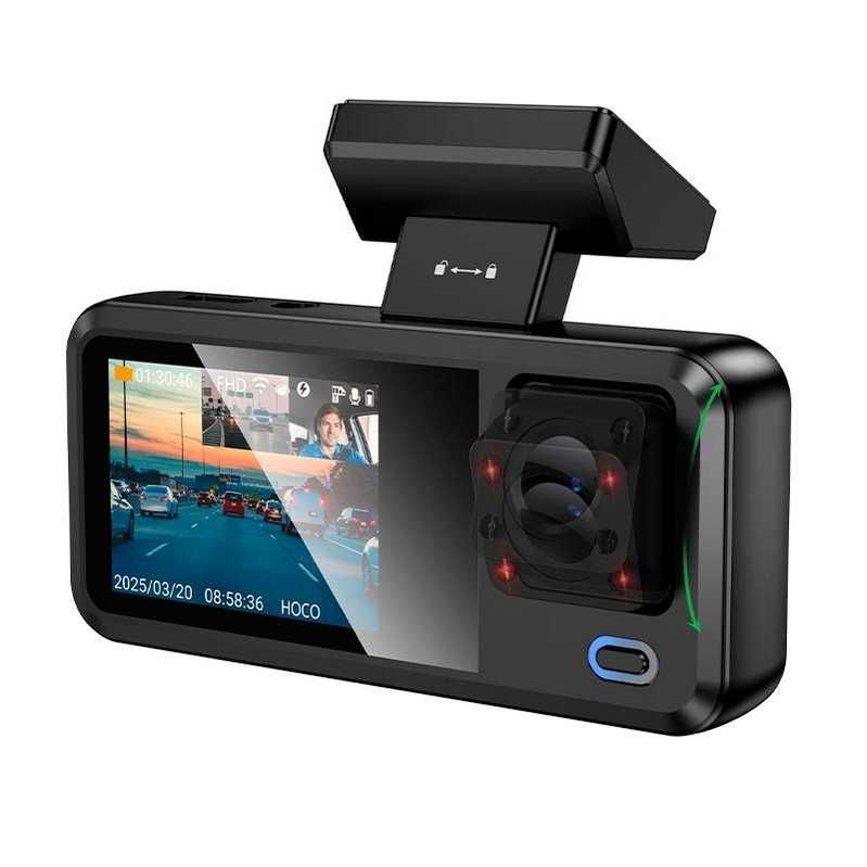 Видеорегистратор HOCO DV15, 3 камеры, экран 2" IPS, 720p, 30FPS, WiFi