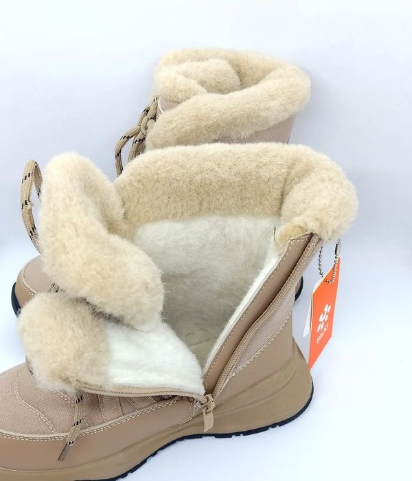 Зимові чобітки на дівчинку р33-38 сапожки бежеві ботинки Ві-Кі теплі