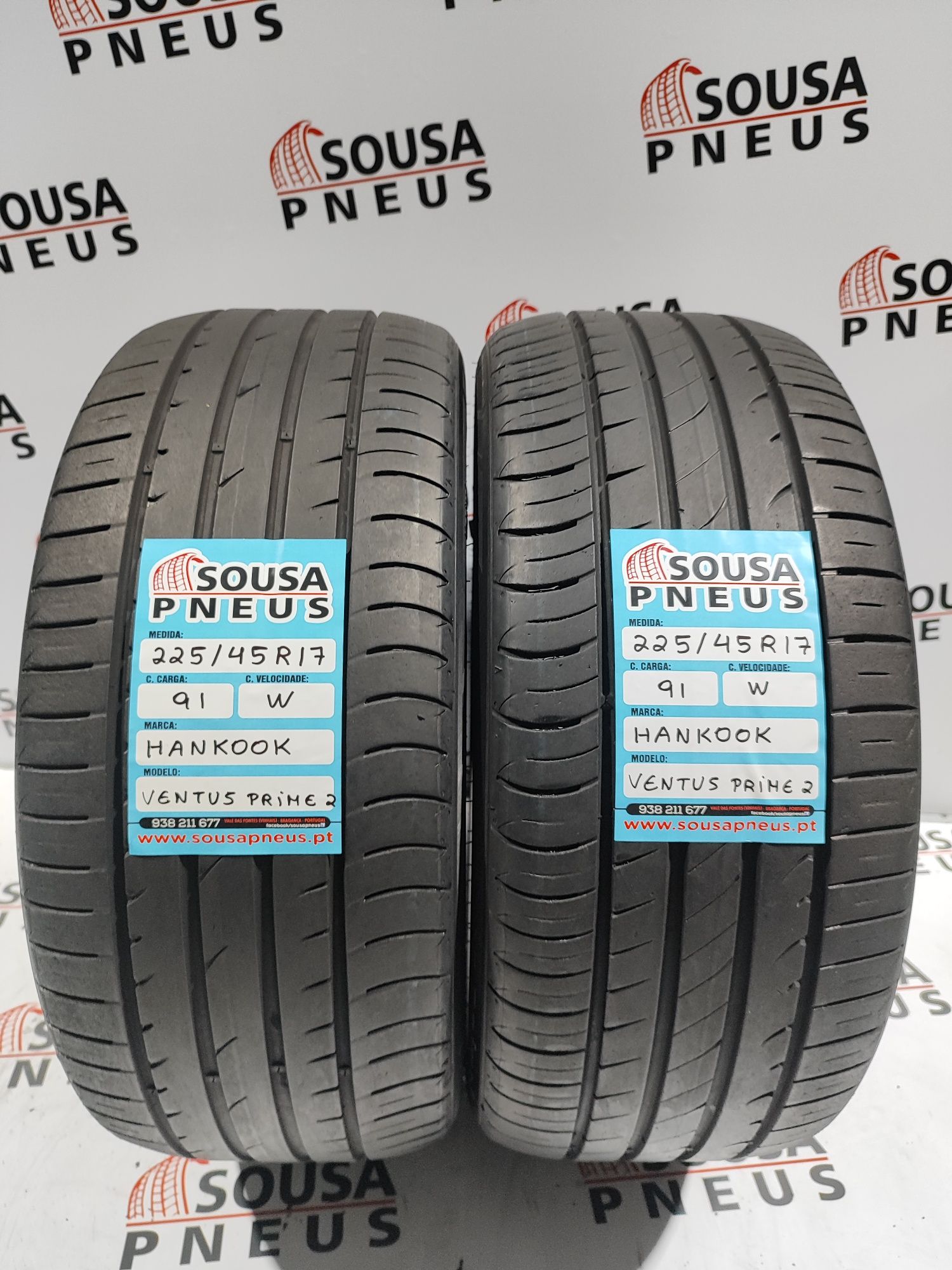 2 pneus semi novos 225-45R17 Hankook - Oferta dos portes morada