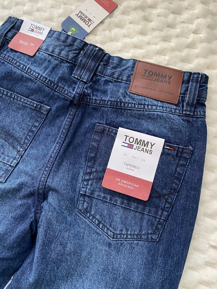 Jeansy spodnie męskie Tapered Slim Tommy Jeans granatowe size 32/32