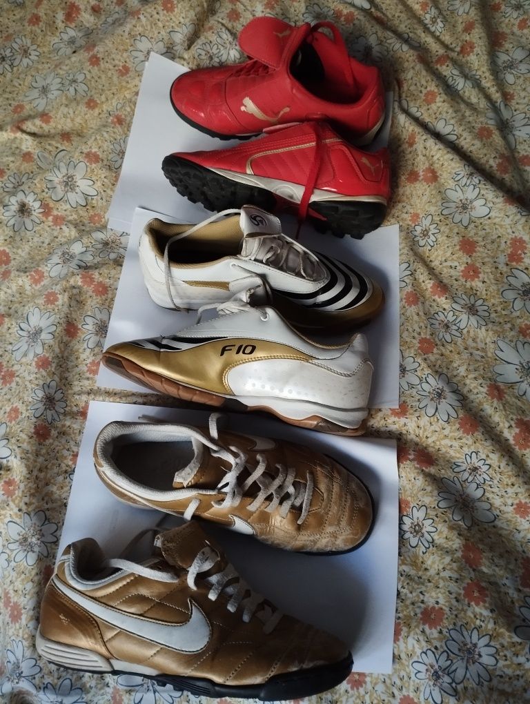 Chuteiras futebol criança usadas Nike, adidas e puma