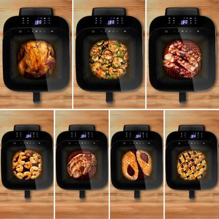 Frytkownica beztłuszczowa 6,5L Air Fryer 1700W Duże Okno + Przepisy