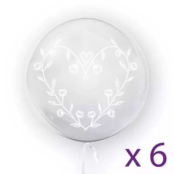 Balony "Serce kwiatowe", 6 sztuk. Tuban
