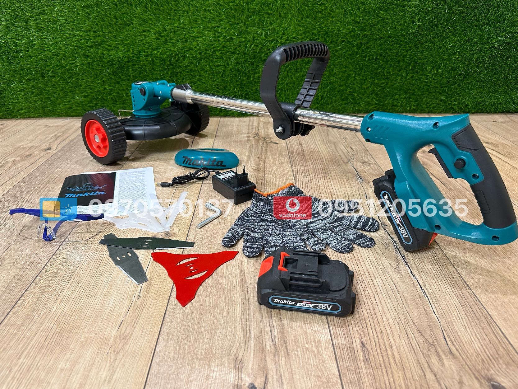 Акумуляторний триммер косарка Makita DUR181BL 36V 6Ah + насадка колеса