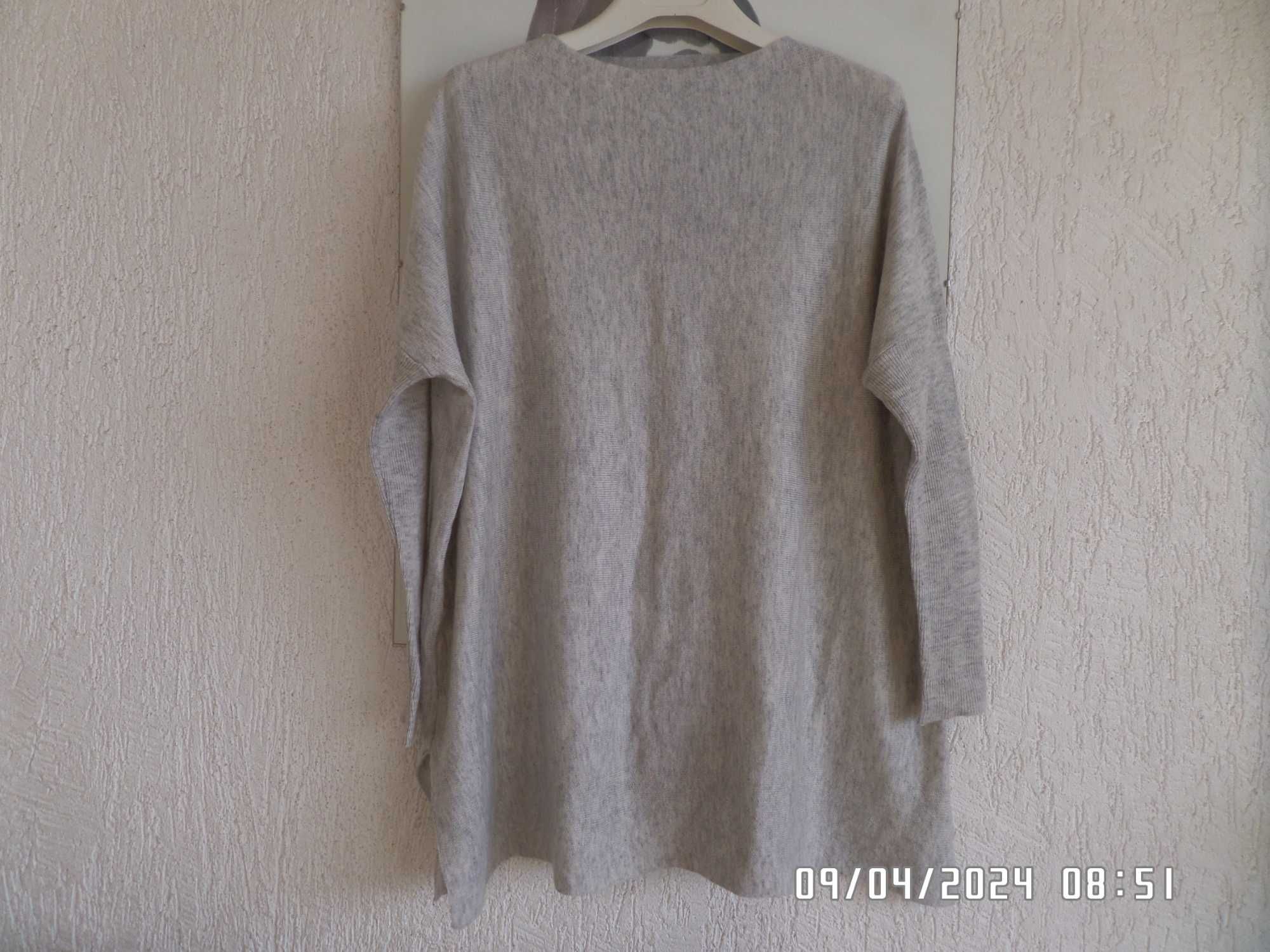 Primark dłuższy oversize sweter w szarym kolorze xs