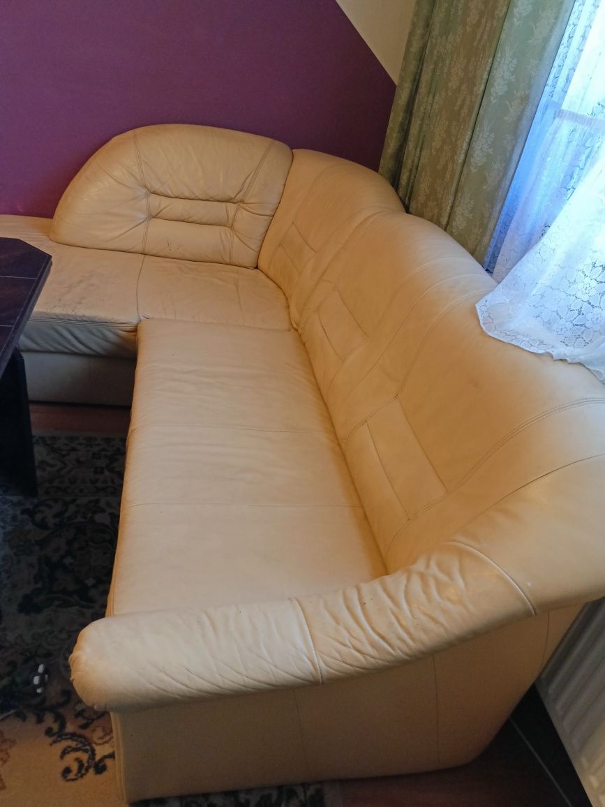 Sofa rogówka skórzana