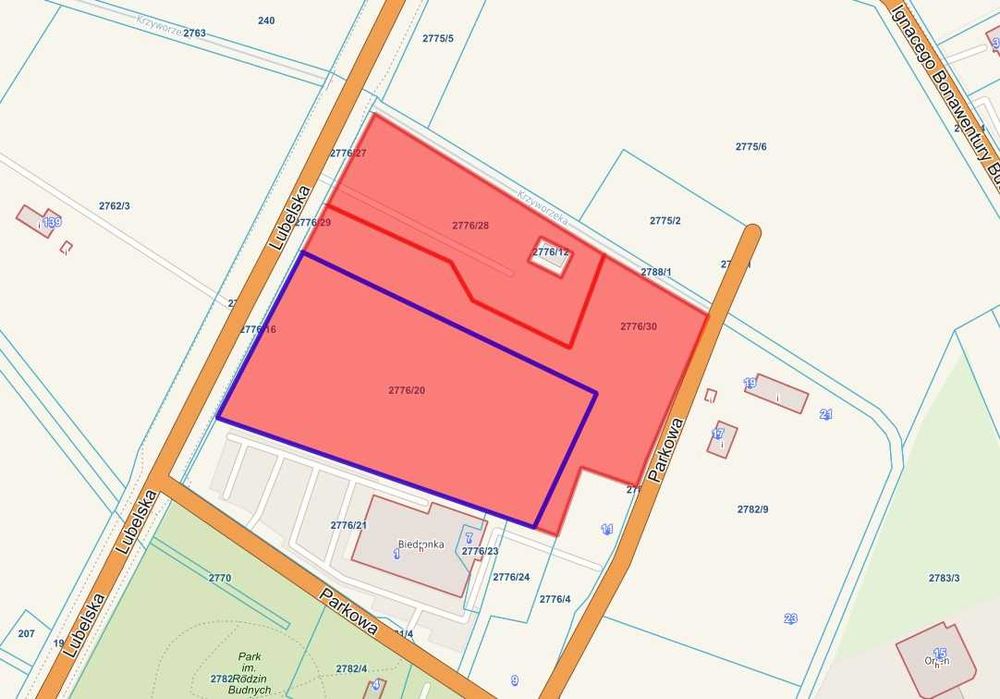 Atrakcyjna usługowa niezabudowana nieruchomość w Niemcach.