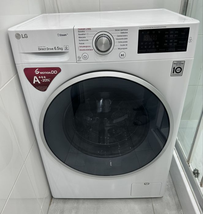 Pralka LG F2J6WY1W – 6.5 kg, Direct Drive, Steam, A+++