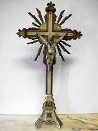 antigo crucifixo em madeira policromada Sec. XIX