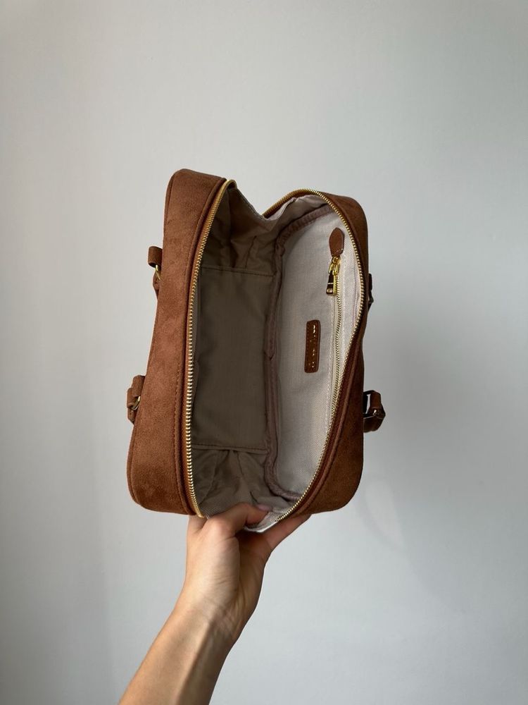 Torebka Miu Miu arcadie suede textile brown