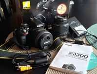 Aparat Nikon D3300 + 2 obiektywy + karta + futerał [stan bdb]