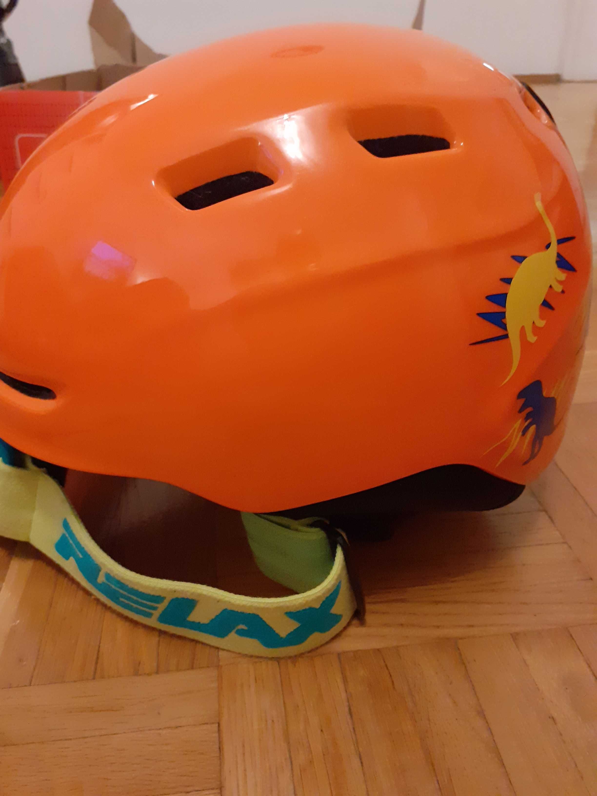 Kask narciarski  pomarańczowy SMITH JR + gogle RELAX
