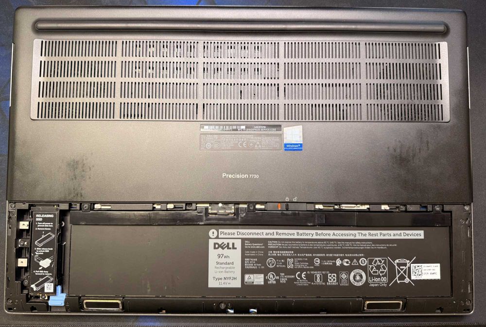 Dell Precision 7730, 17.3", E-2176M,1TB SSD,32GB RAM, Quadro P3200 6GB