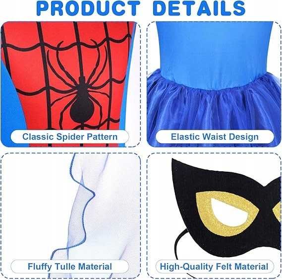 Sukienka Spiderman Aomig Dla Dziewczynki 130cm Q189