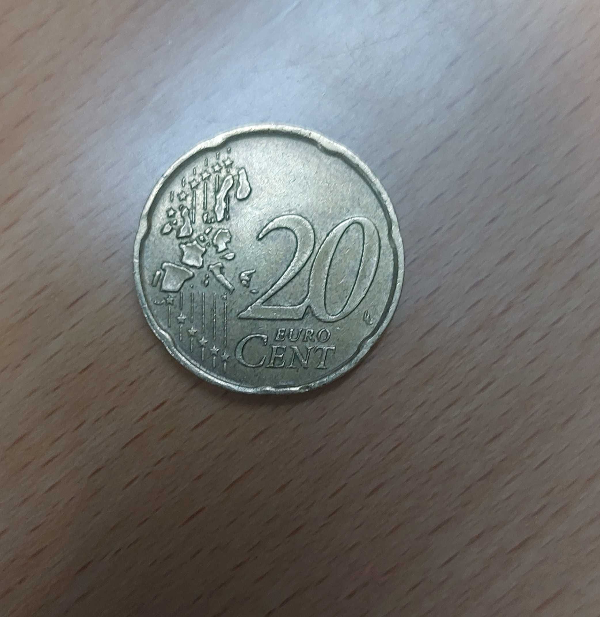 Moeda rara de Itália de 20 cêntimos