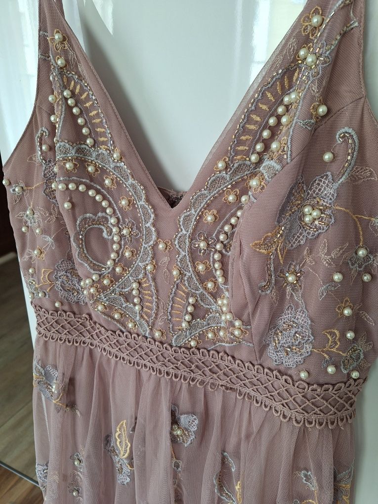 Sukienka maxi ze zdobieniem Asos design 38 M