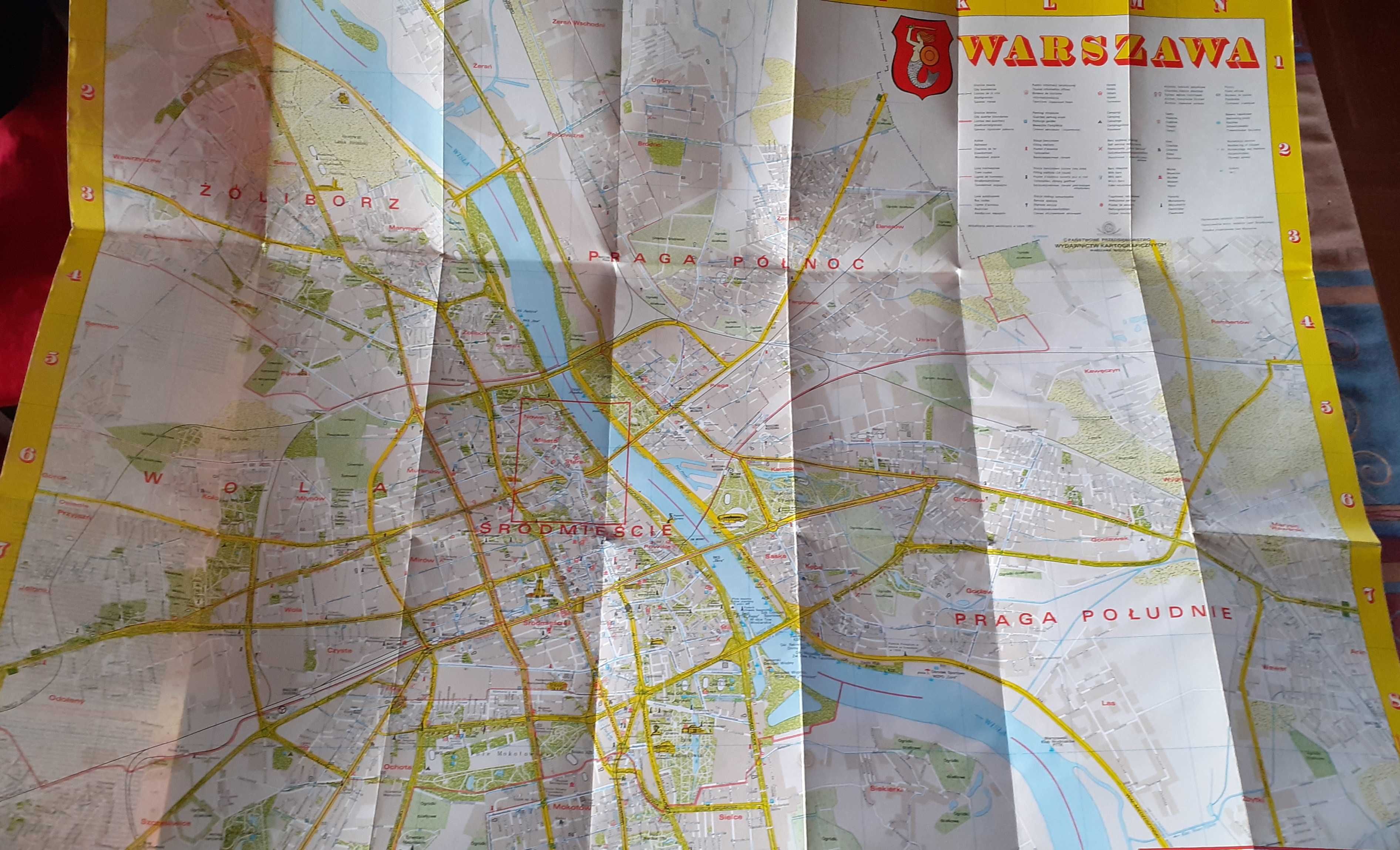 Plan miasta Warszawa z 1983 roku