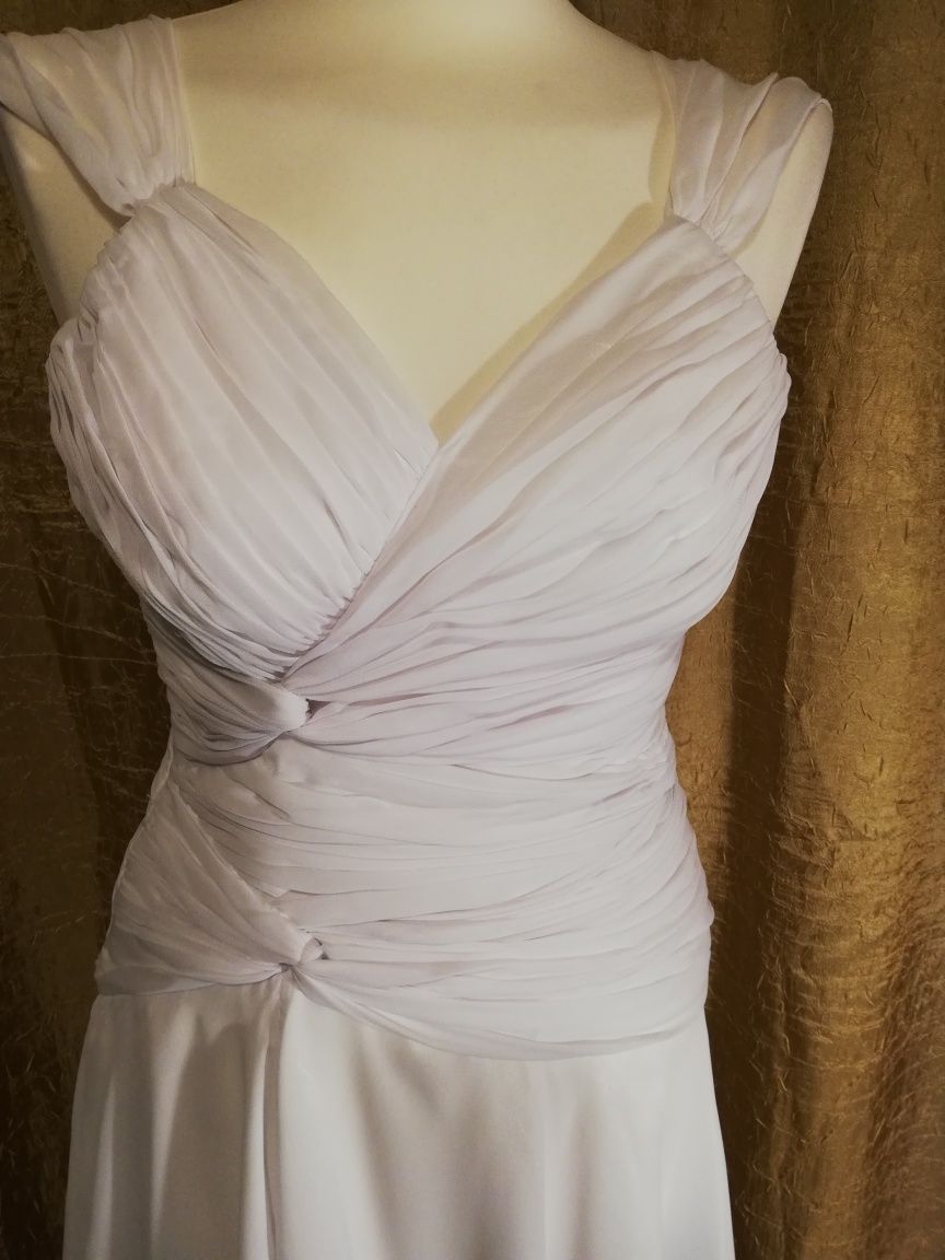 Sukienka asymetryczna, zwiewna XS biała lub oliwkowa