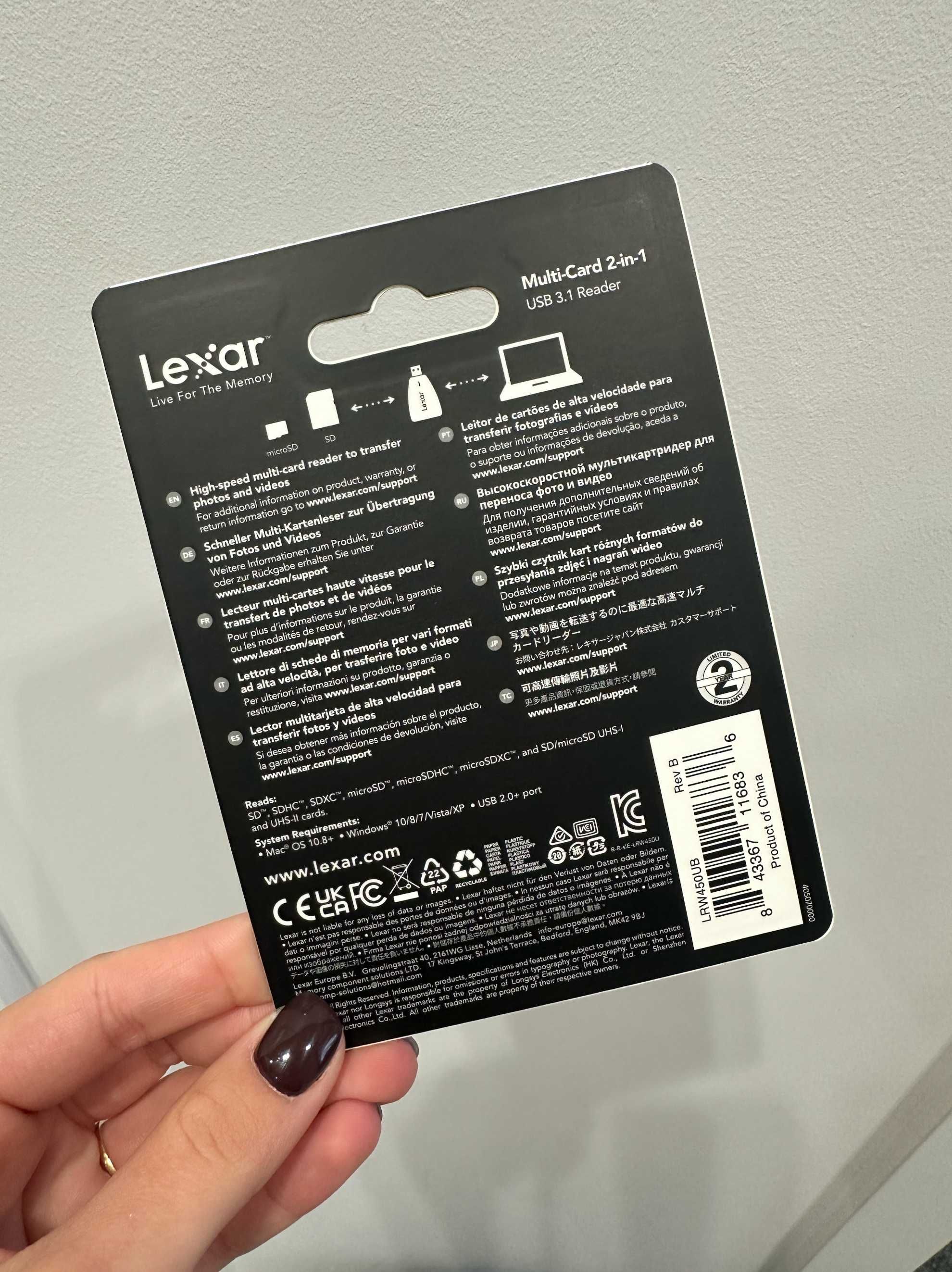 Czytnik kart pamięci Lexar 2w1 SD / micro SD USB 3.1