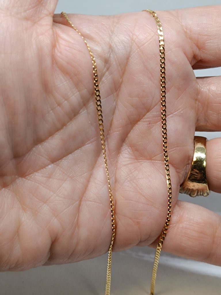 Złoty łańcuszek splot drobna Pancerka długość 55cm, złoto próby 585