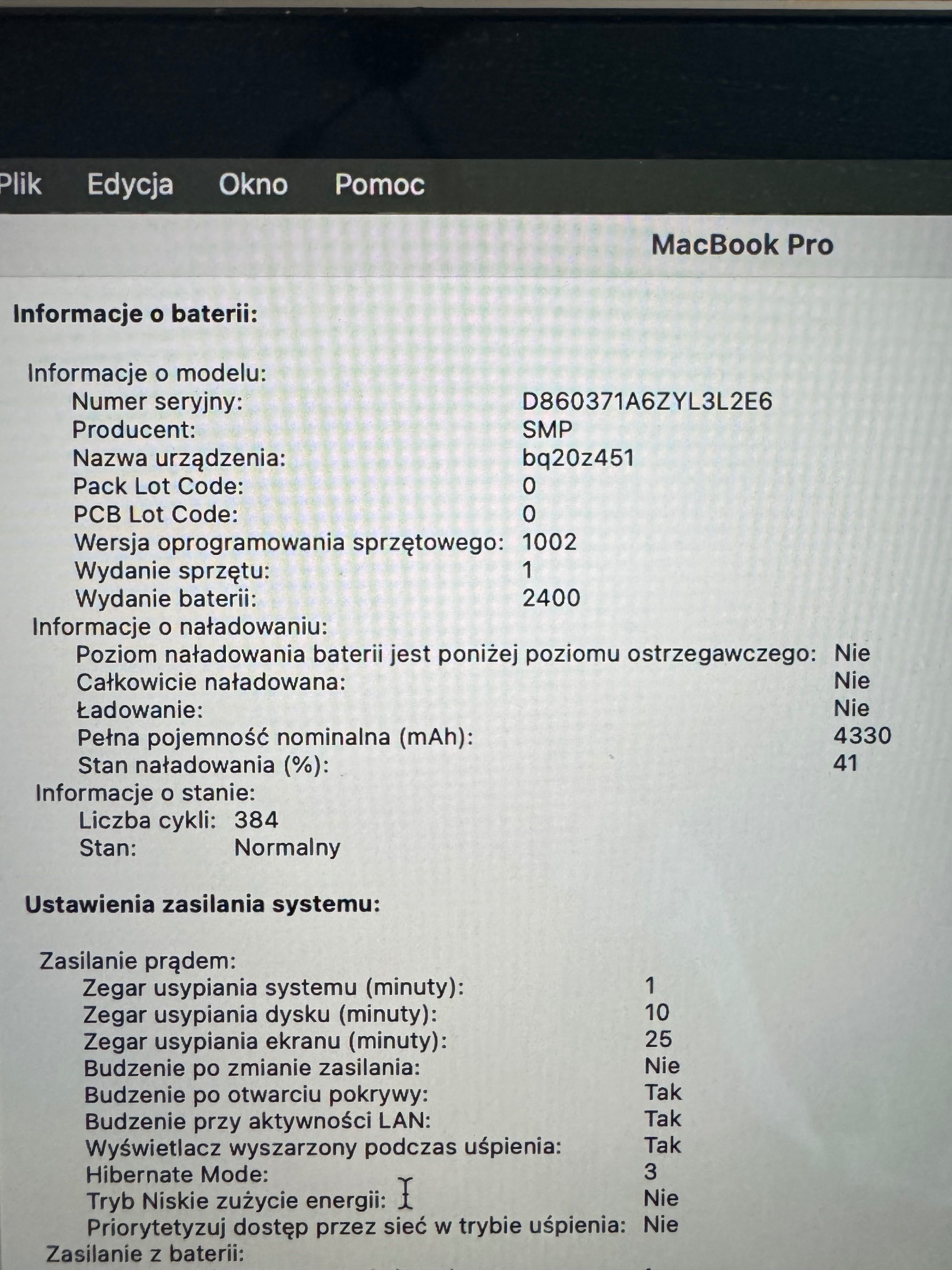 MacBook PRO 13" 2020 (A2289), 16GB 256 GB, FV 23% + przejściówka HDMI