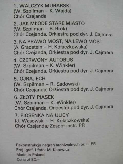 Piosenki - Wspomnienia (1977) - płyta winylowa