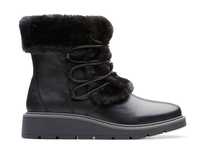 Clarks Botki damskie Clarks Ivery Jump czarne skórzane ocieplane 36